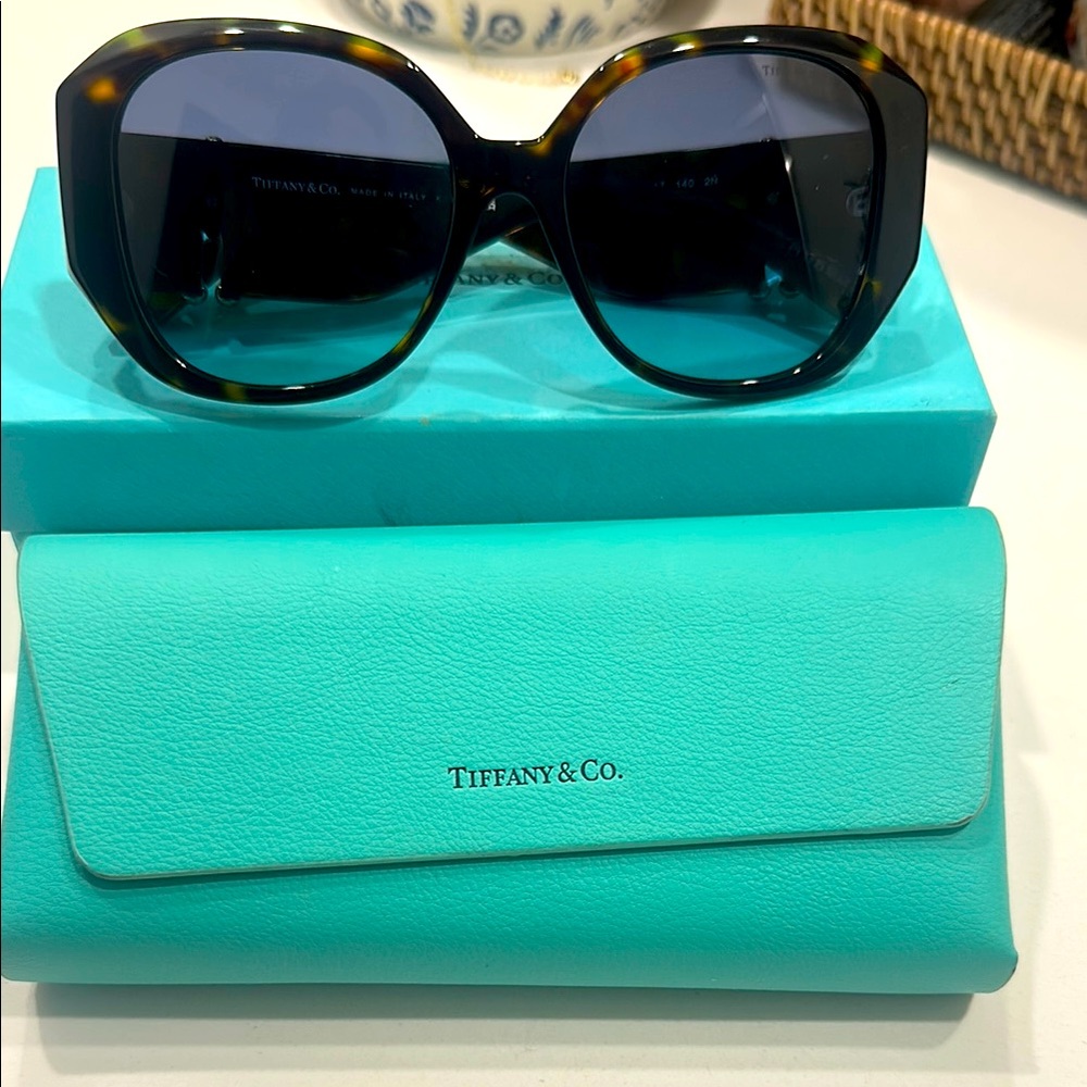 Tiffany & Co. Brown and Green Sunglasses with Elegant Case
